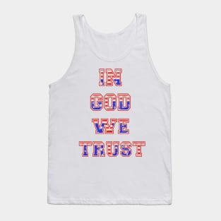 Red White Blue Stars & Stripes In God We Trust Tank Top